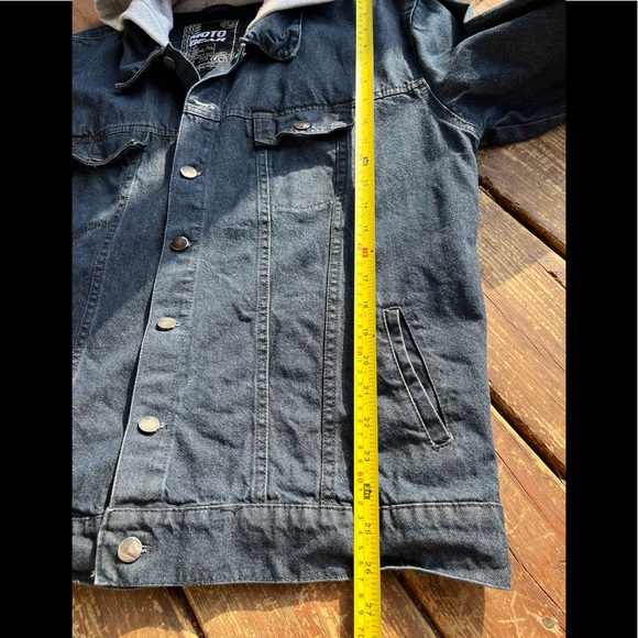 MOTO GEAR Denim Jacket with Fleece Hood. Men’s XL. GUC. - Picture 8 of 12